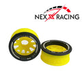 Nexx Racing (+1 OFFSET) Yellow Front  “JUD” threaded carbon-fiber reinforced EVO Flanged Front Wheels