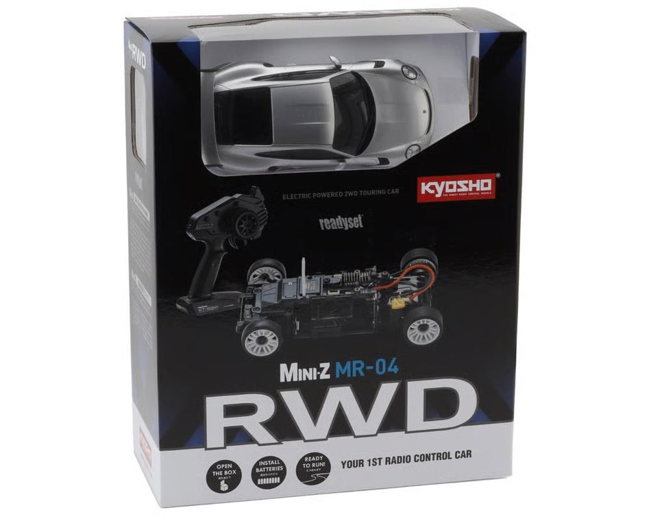 Kyosho MR-04 RWD Mini-Z ReadySet w/Porsche 911 GT Body (Silver) w/KT-531P 2.4GHz Radio

Part#: KYO32358S