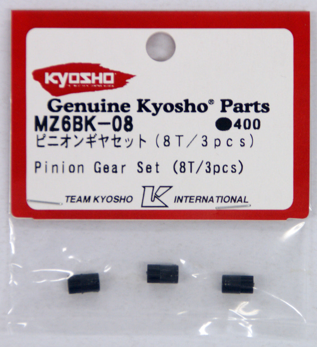 Kyosho MINI-Z Pinion Gear Set(8T) - 3 Pack [KYOSHO] Part Number: MZ6BK-08