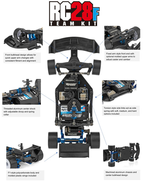 *PRE-ORDER* RC28F Team Kit 1/28 Formula 1 F1 Part# 20195 Team Associated