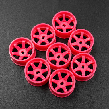 Yeah Racing Mini-Z AWD 8.5mm 5-Spoke Narrow Rims Set (Florescent Pink) (0mm/+1mm/+2mm/+3mm)