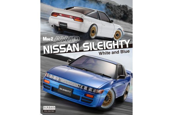 *PRE-ORDER for late July arrival* Kyosho MA-020 AWD Mini-Z Ready Set w/Nissan Sileighty Blue Body 32660BL