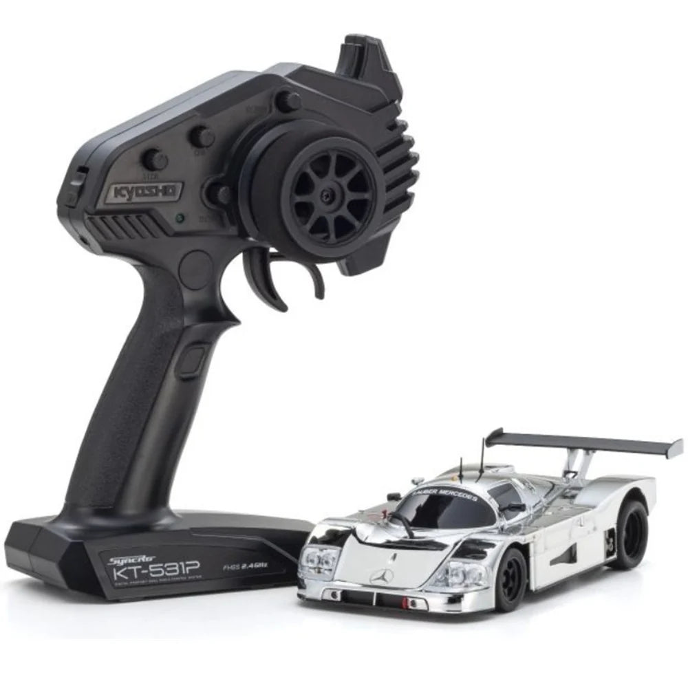 Kyosho MR-04 RWD Mini-Z Readyset w/Sauber-Mercedes C9 Body (Chrome/Silver) w/KT-531P 2.4GHz Radio