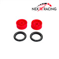 Nexx Racing (+1 OFFSET) Red Front  “JUD” threaded carbon-fiber reinforced EVO Flanged Front Wheels