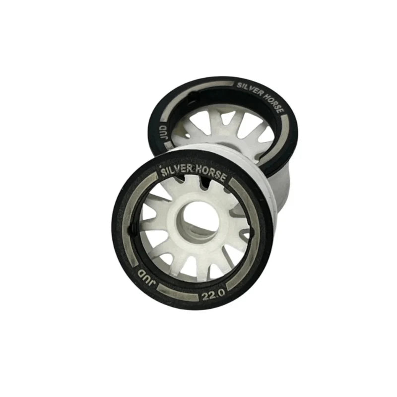 NEXX Racing Products  (New Sizes) Special Edition Silver Horse White Wheels EVO 2WD Rear Racing "JUD" Threaded carbon-fiber (+3 OFFSET)