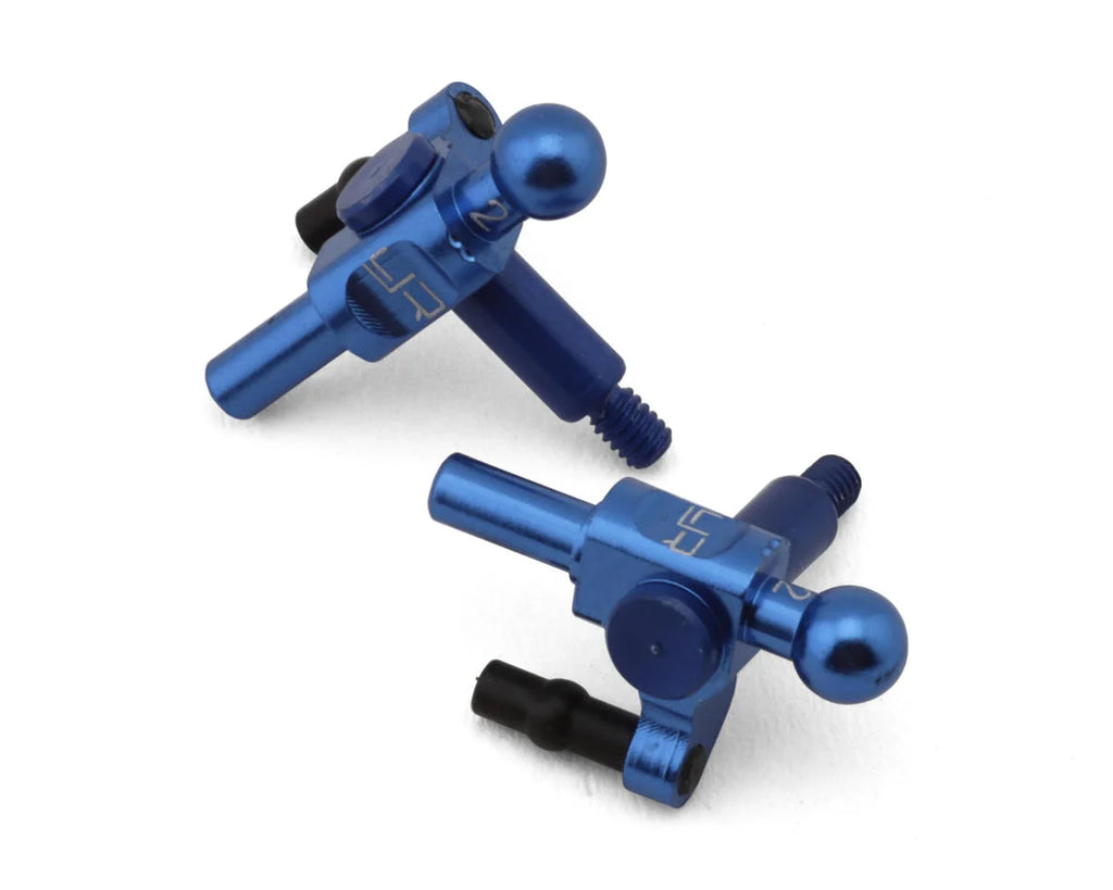 Yeah Racing Kyosho Mini-Z Aluminum Steering Knuckles (Blue) (2) (+2 Camber) KYMR-012DB